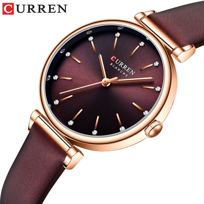 Reloj Curren 9081 CUERO Mujer Dama Negoc