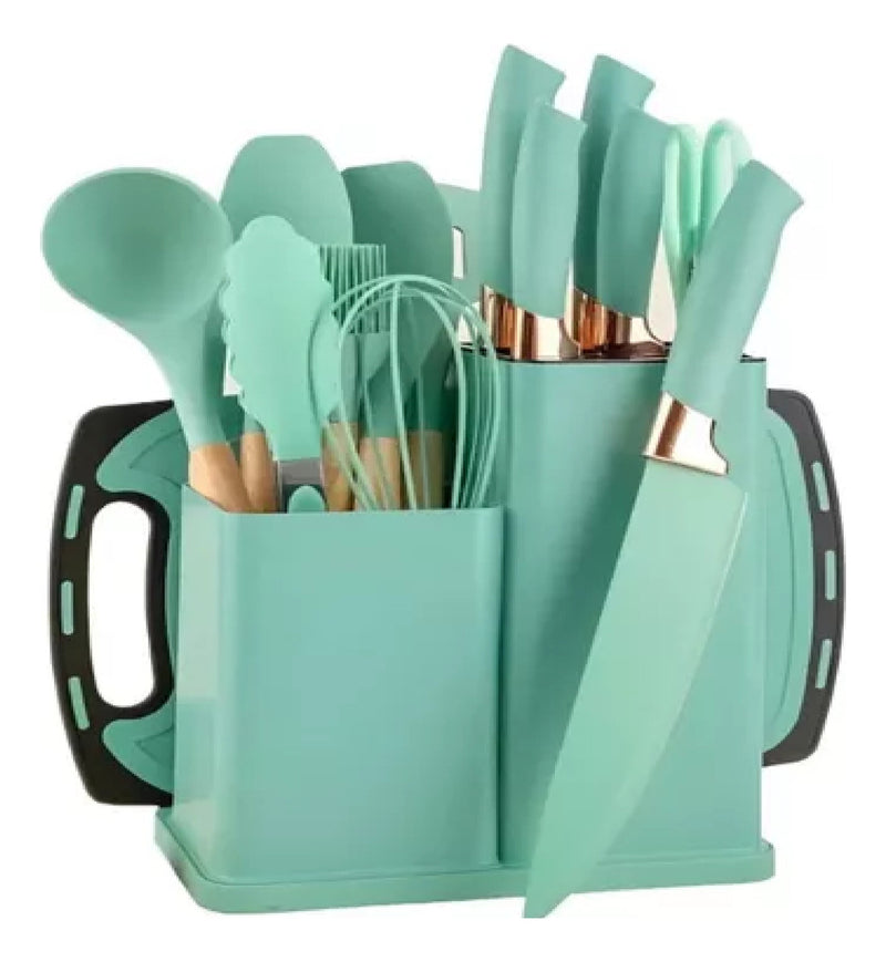 Set Juego 19 Pcs Utensilios Cocina Hogar Multifuncional